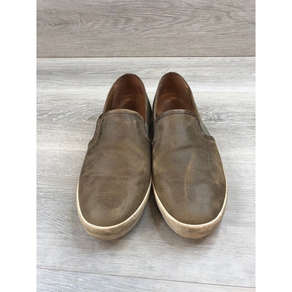 FRYE Men\'s Company Slip On Sneakers Taupe‎ Leather Distressed 9 Casual Shoes main image 7